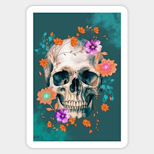 Flower skull Sticker